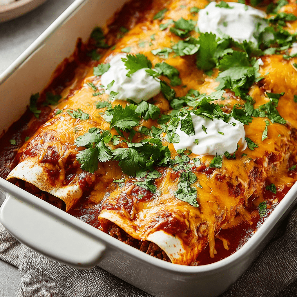 Easy Ground Beef Enchiladas Recipe - Recipe Image