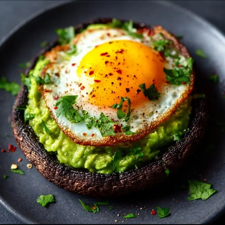 Avocado and Egg Stuffed Portobello Mushrooms Recipe
