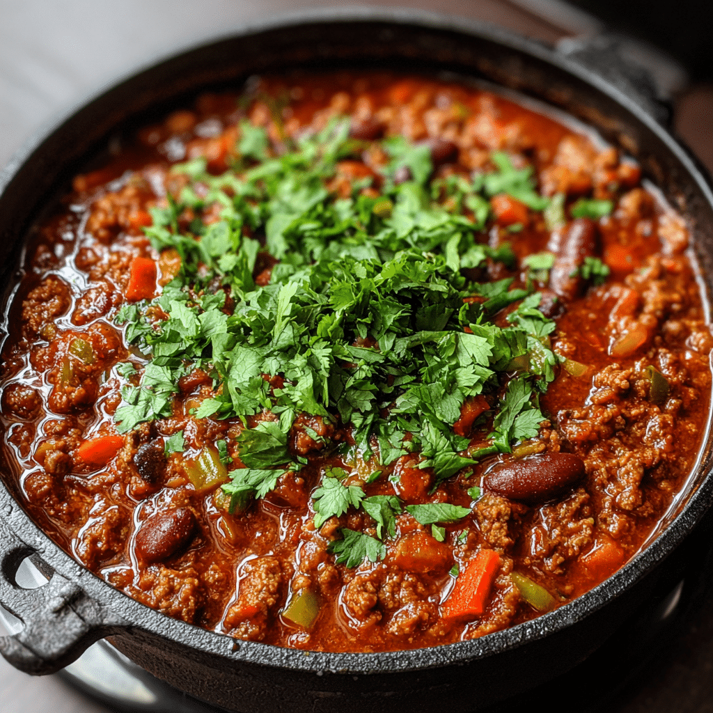 Best Ground Beef Stovetop Chili Recipe - Recipe Image