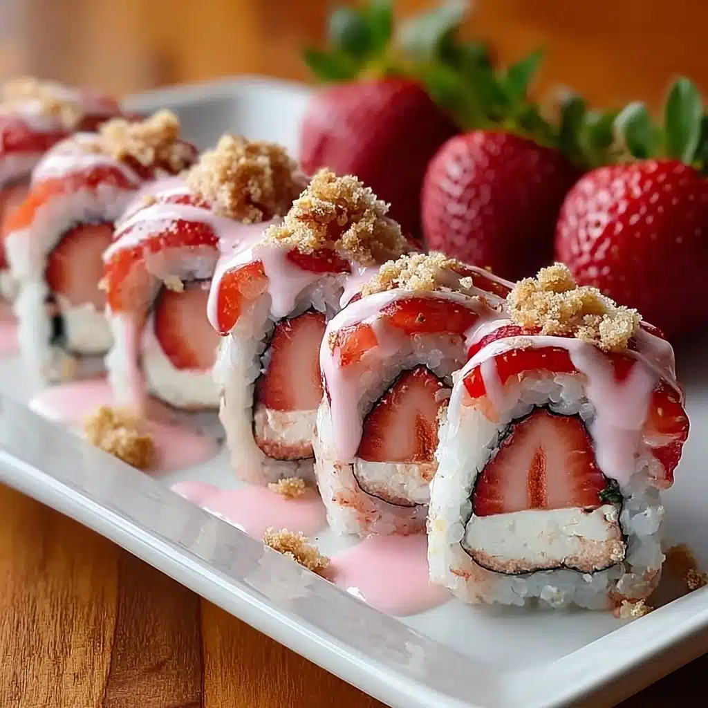 Strawberry Shortcake Sushi Roll Dessert Recipe - Recipe Image