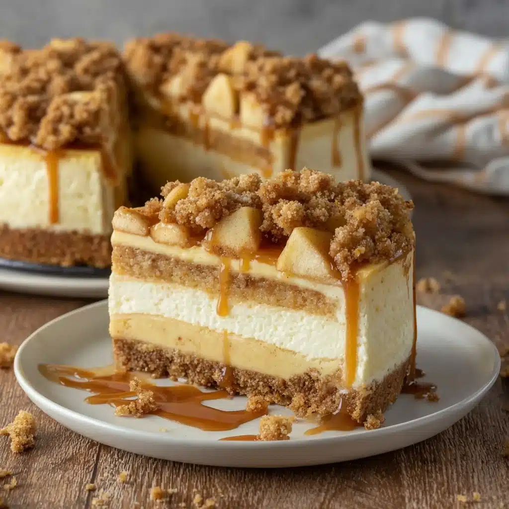 Salted Caramel Apple Pie Cheesecake Recipe - Recipe Image