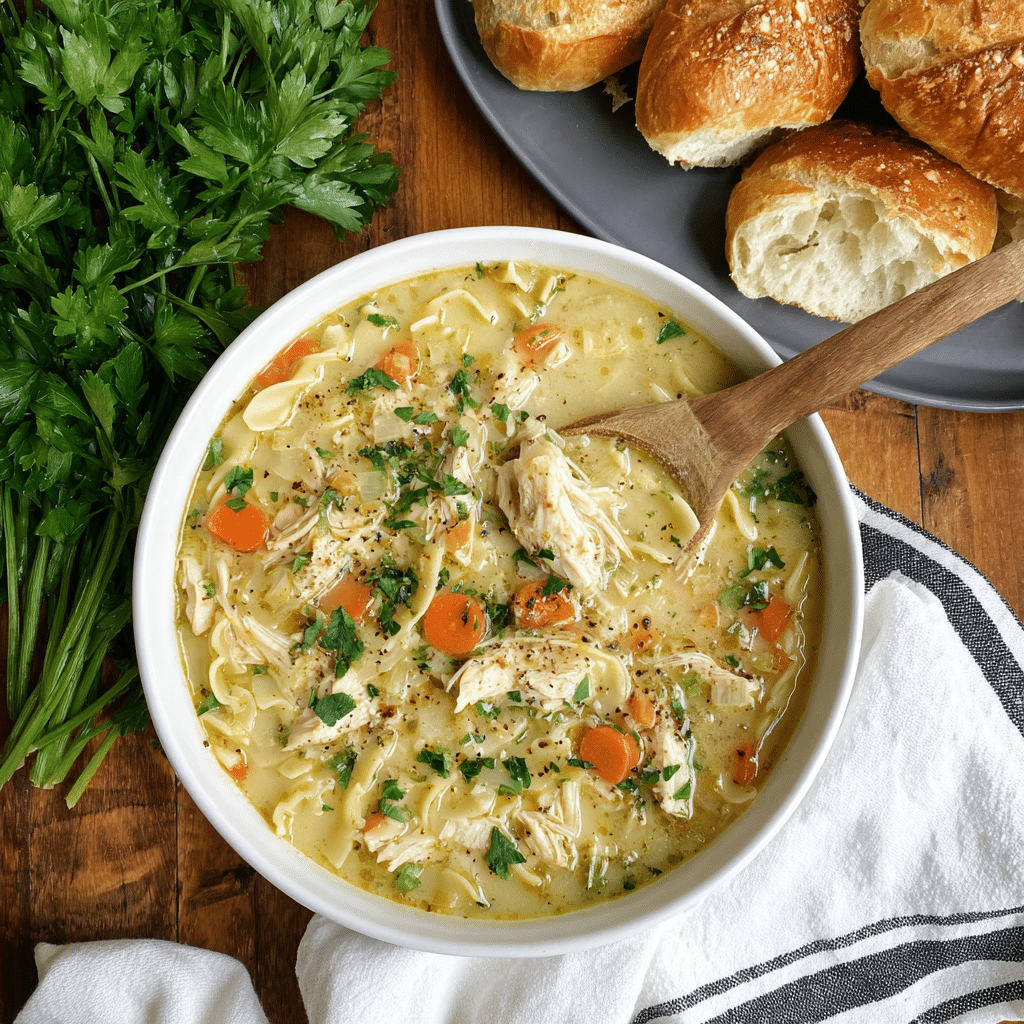 Crockpot Creamy Chicken Noodle Soup Recipe