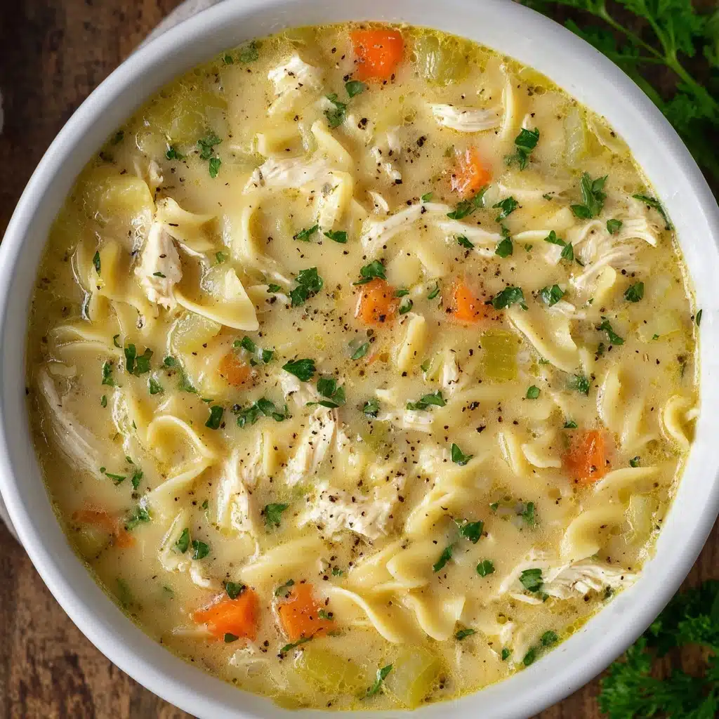 Crockpot Creamy Chicken Noodle Soup Recipe - Recipe Image