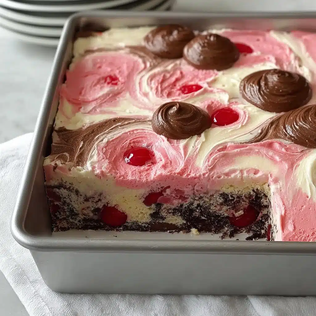 Perfect Vanilla-Chocolate-Strawberry Sheet Cake Recipe