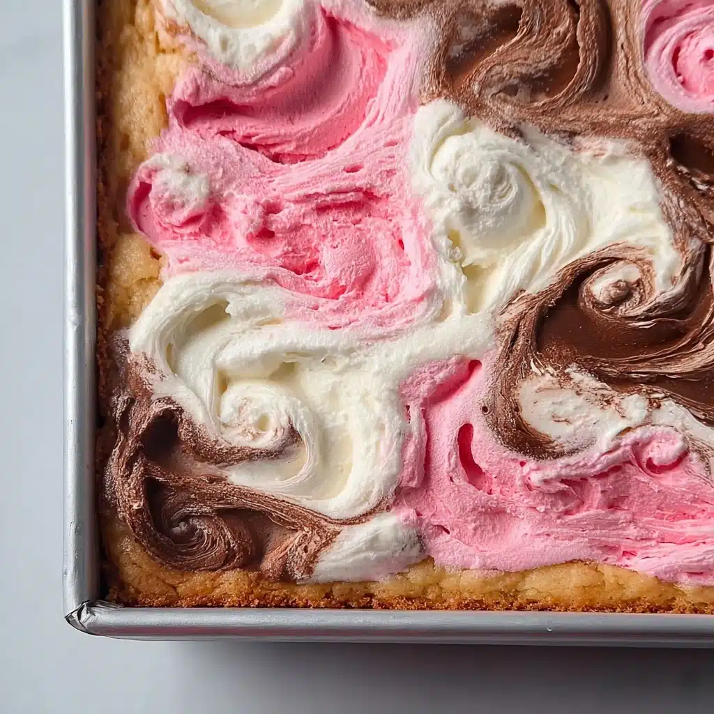 Perfect Vanilla-Chocolate-Strawberry Sheet Cake Recipe - Recipe Image