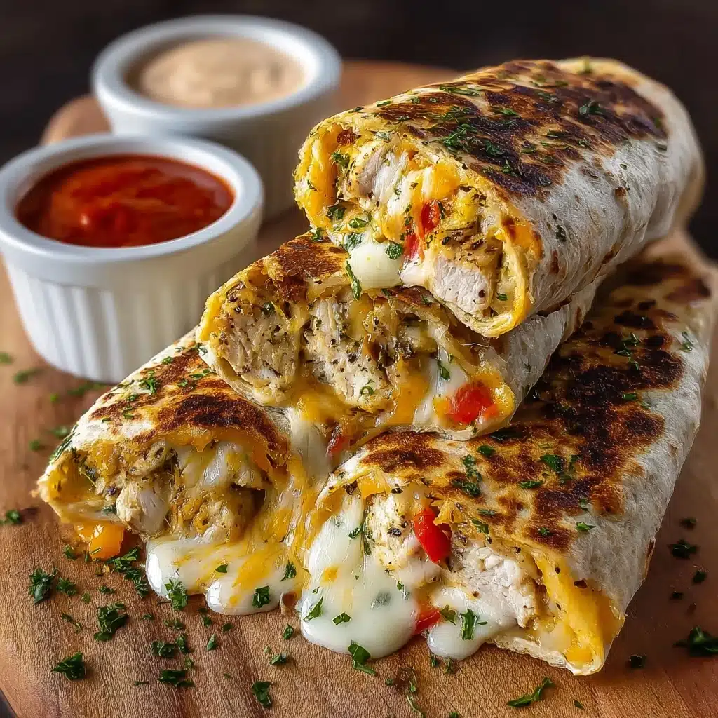 Ooey-Gooey Cheesy Garlic Chicken Wraps You’ll Devour Recipe - Recipe Image