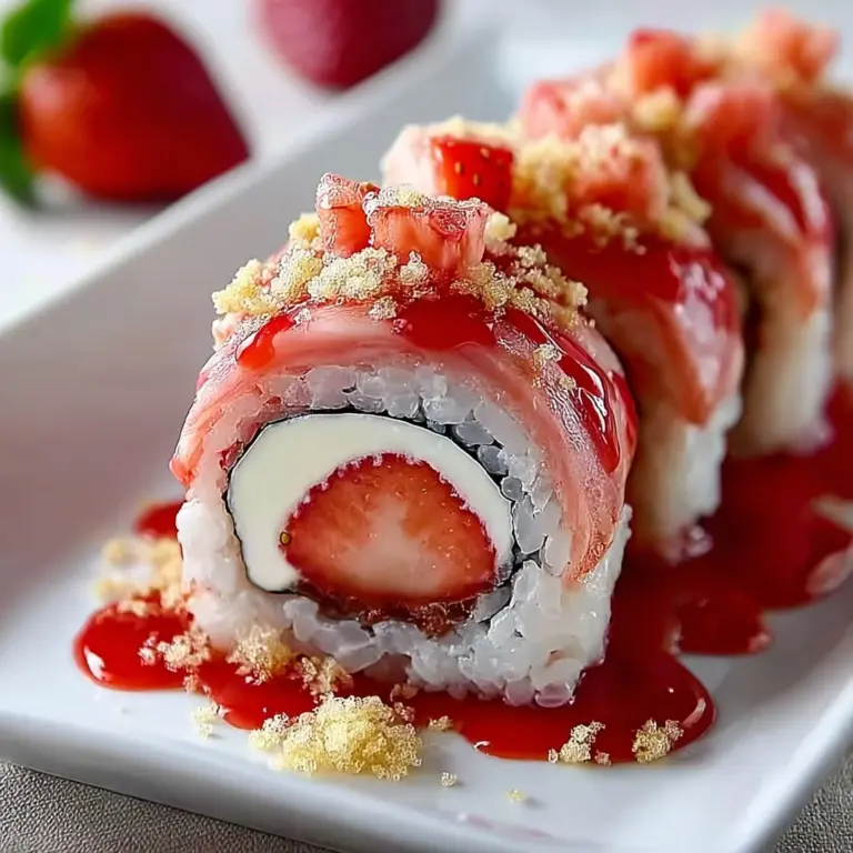 Strawberry Shortcake Sushi Roll Dessert Recipe