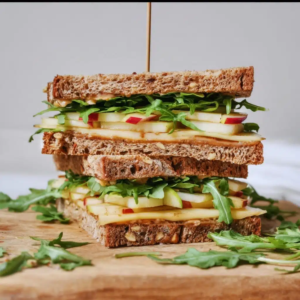 Gourmet Apple and Cheese Sandwich with Pickled Apples Recipe - Recipe Image