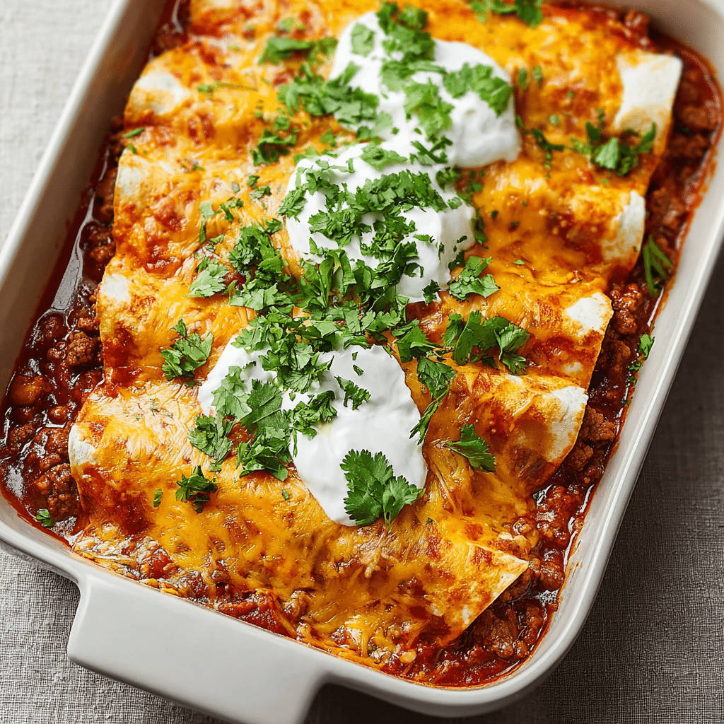 Easy Ground Beef Enchiladas Recipe
