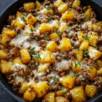 One-Pan Cheesy Meat & Potato Skillet Recipe