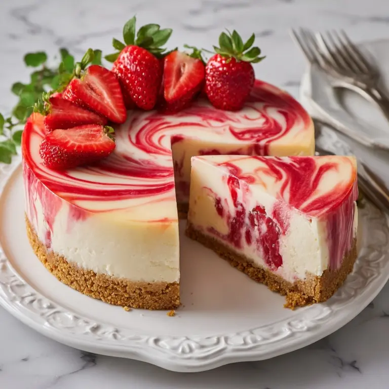 Strawberry Swirl Cheesecake Recipe