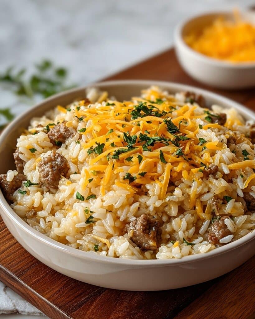 Cheesy Hamburger Rice Casserole Recipe
