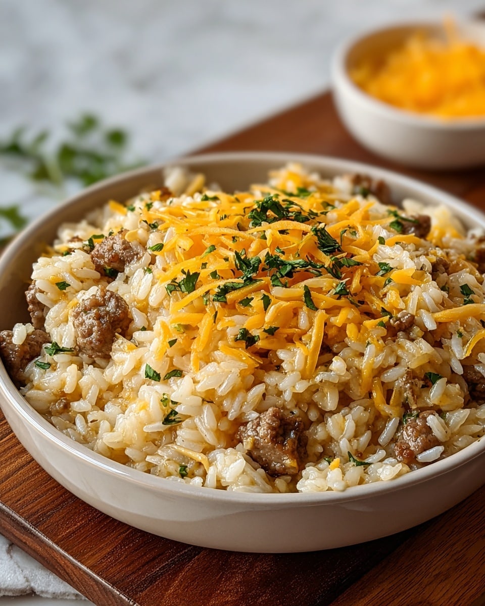 Cheesy Hamburger Rice Casserole Recipe