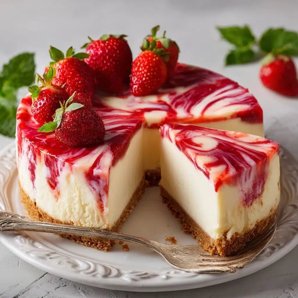 Strawberry Swirl Cheesecake Recipe - Recipe Image