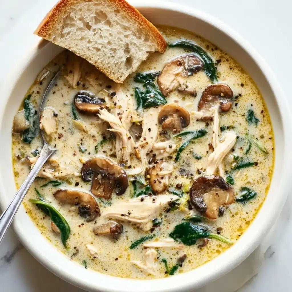 Comforting Rotisserie Chicken and Mushroom Soup Recipe - Recipe Image