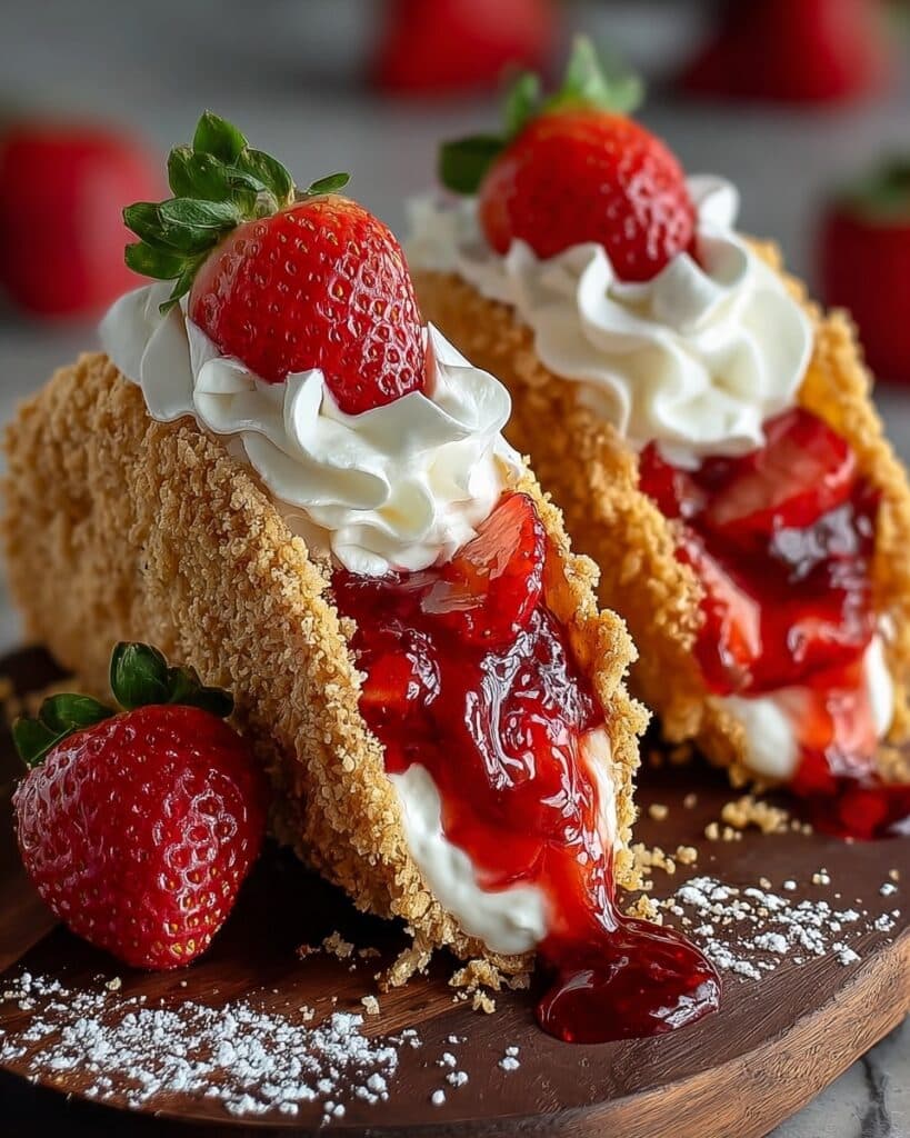 Strawberry Crunch Cheesecake Tacos Recipe