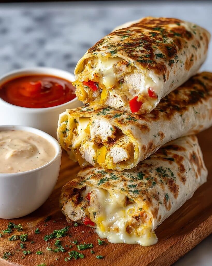 Ooey-Gooey Cheesy Garlic Chicken Wraps You’ll Devour Recipe