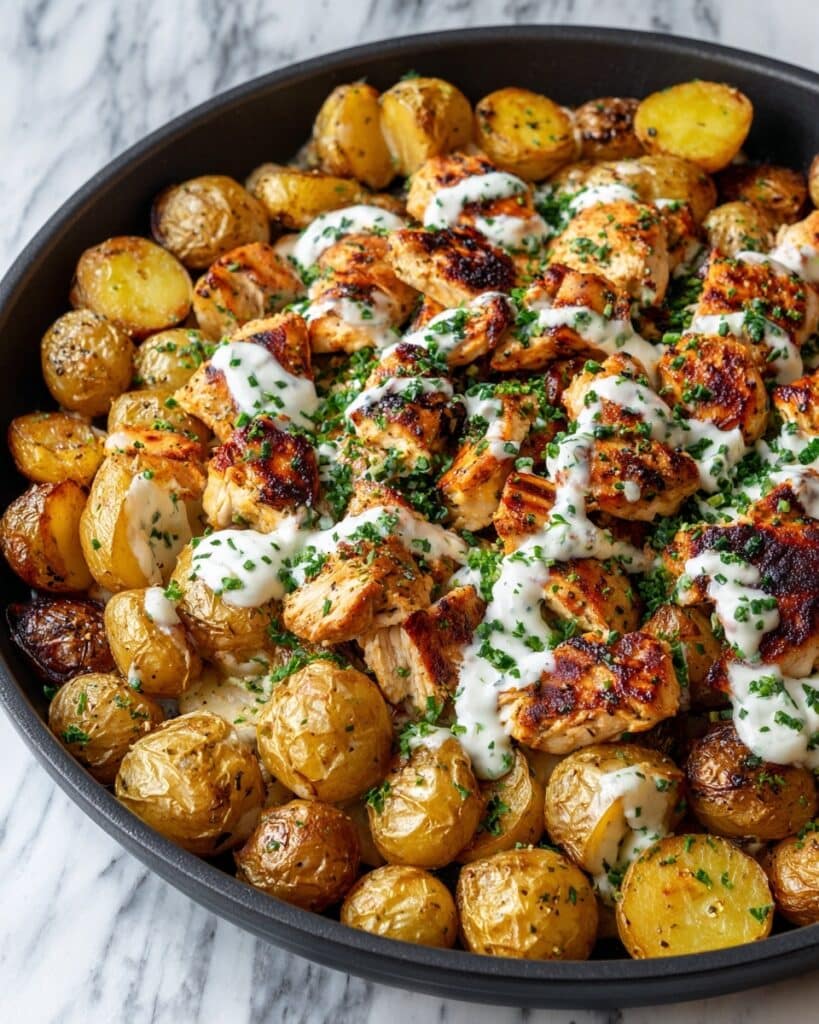 Garlic Parmesan Chicken and Potatoes Recipe