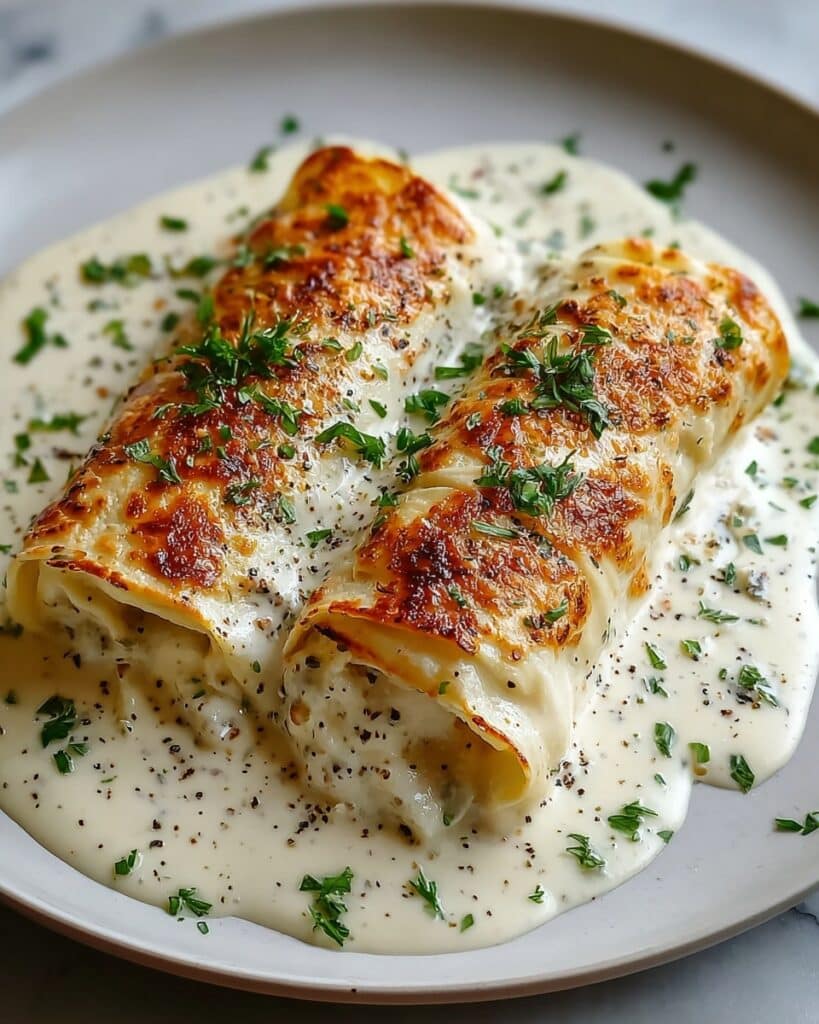 Chicken Alfredo Lasagna Rolls Recipe