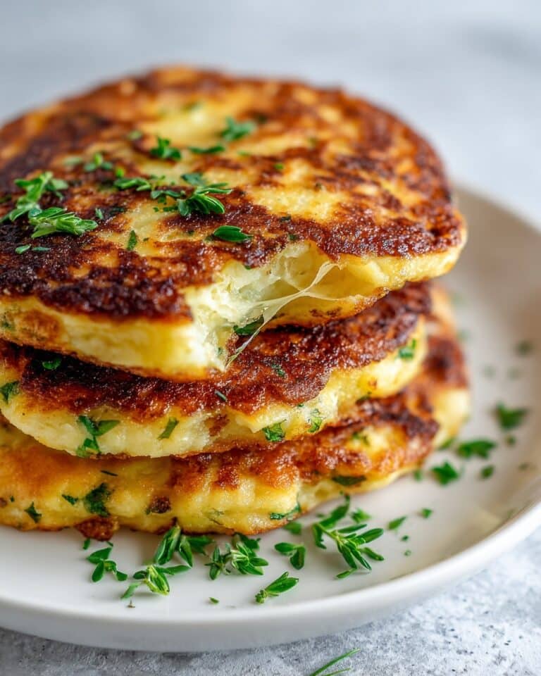 Potato and Onion Cheese Pancakes with Tomato and Mozzarella Topping Recipe