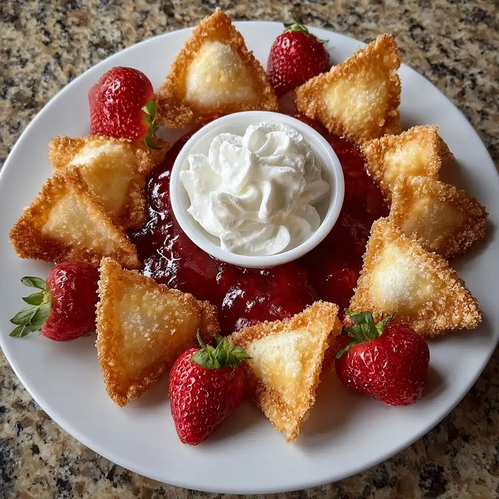 Deep-Fried Strawberry Cheesecake Stuffed Wonton Bites Recipe - Recipe Image