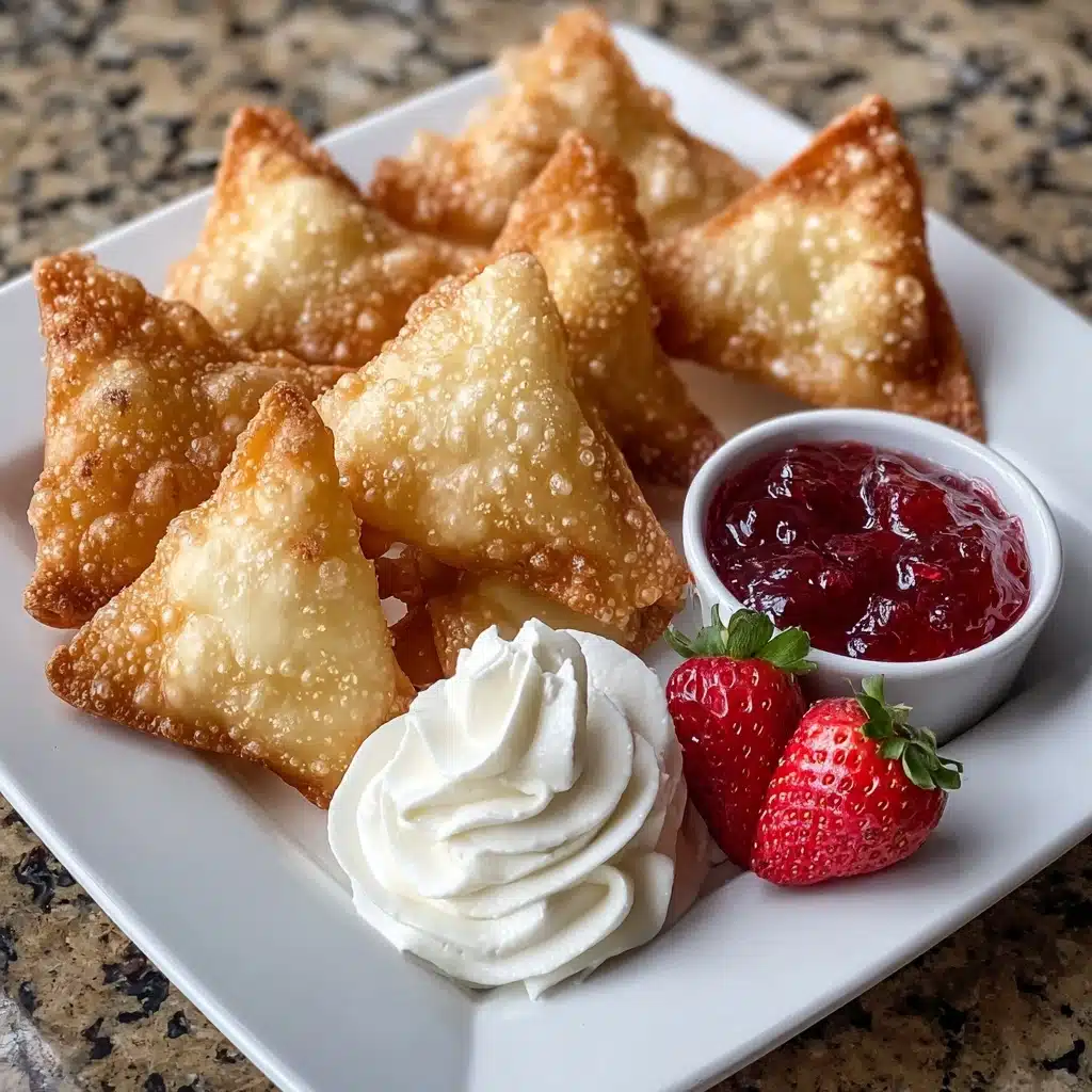 Deep-Fried Strawberry Cheesecake Stuffed Wonton Bites Recipe - Recipe Image