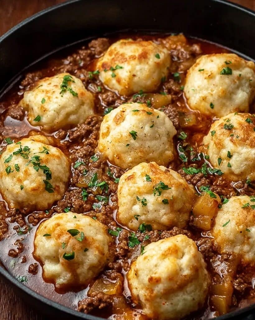Hearty Ground Beef and Dumplings Recipe