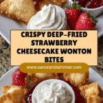 Deep-Fried Strawberry Cheesecake Stuffed Wonton Bites Recipe