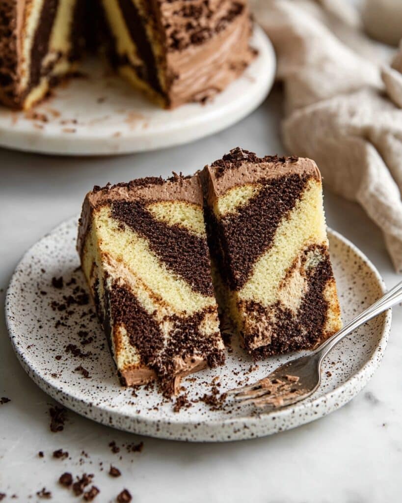 One Batter Moist Marble Cake Recipe