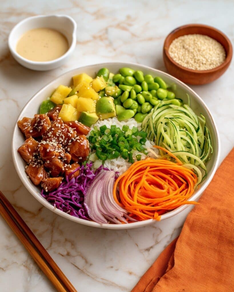 Hawaiian Chicken Poke Bowl Recipe