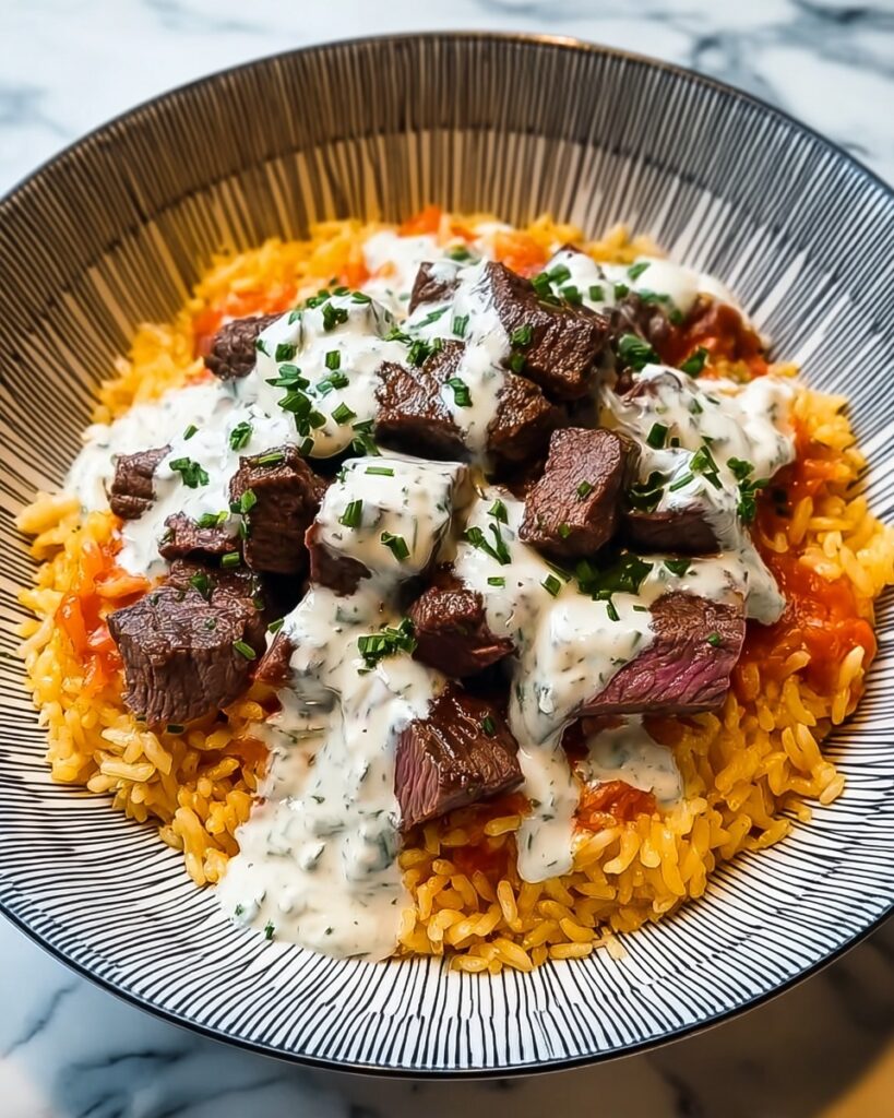 Steak Queso Rice Bowl Recipe