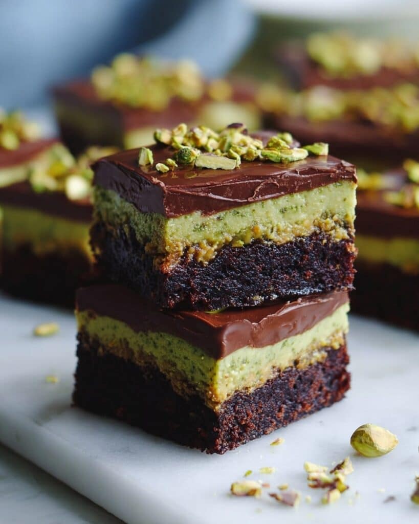 Pistachio Kunafa Brownies Recipe