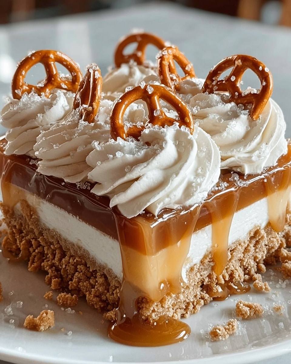 Quick No-Bake Salted Caramel Pretzel Bars Recipe