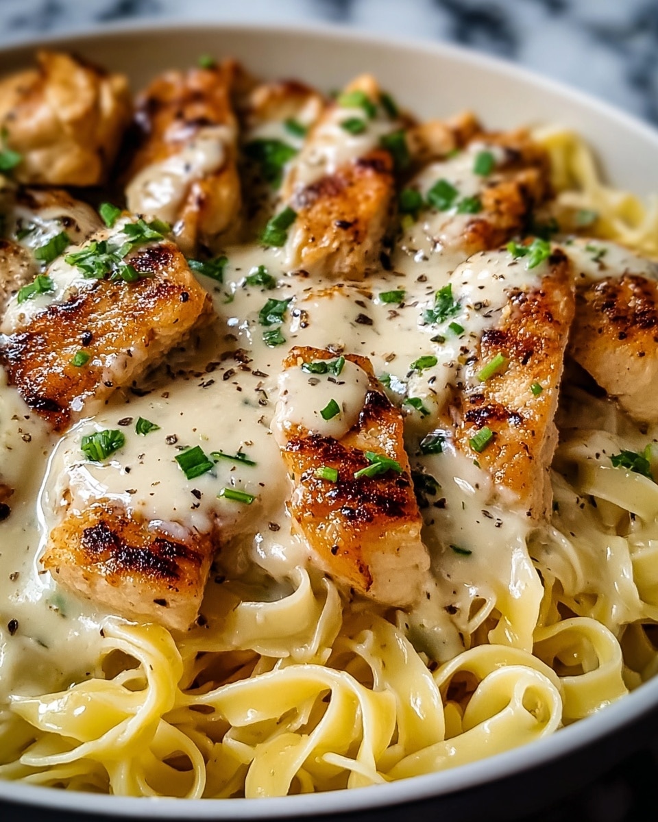 The image shows a close-up of a baked dish with two clear layers. The bottom layer consists of round, golden-brown pieces with a crispy texture, each topped with a creamy white sauce that melts and spreads over them. The top layer has a smooth, glossy finish of melted cheese with little green bits of herbs sprinkled throughout, adding color contrast. The melted cheese covers the entire dish unevenly, making the round pieces peek through. The dish rests on a white marbled surface. photo taken with an iphone --ar 4:5 --v 7