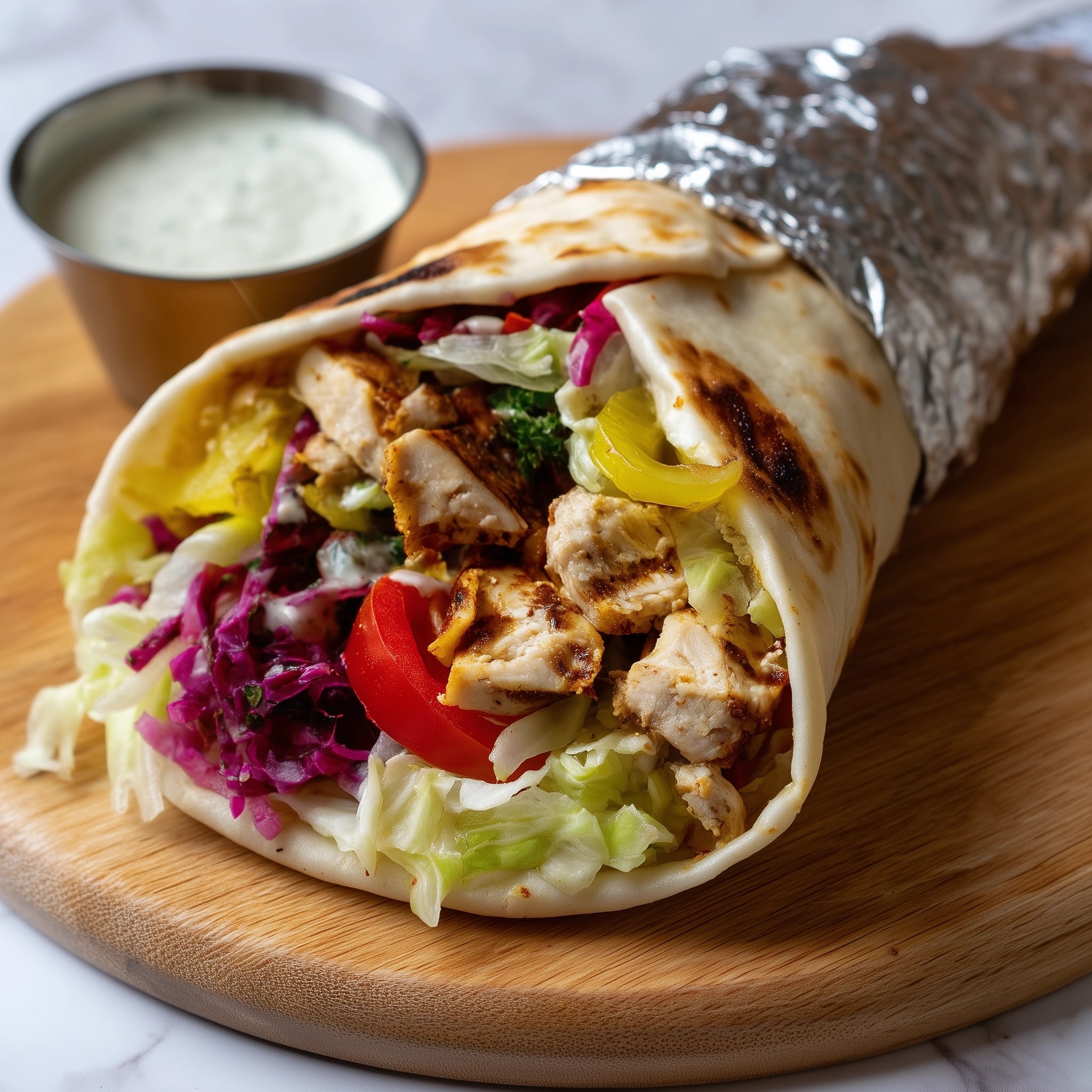 Creamy Garlic Chicken Shawarma Recipe - Recipe Image