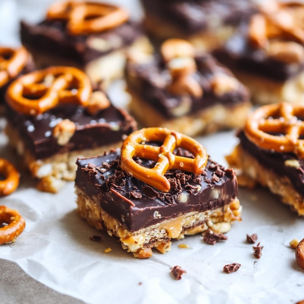 Salted Chocolate Caramel Pretzel Bars Recipe - Recipe Image