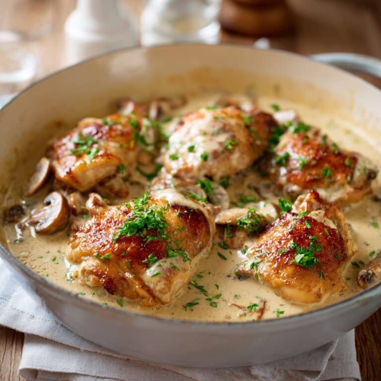 Rotisserie Chicken in Creamy Mushroom Sauce Recipe