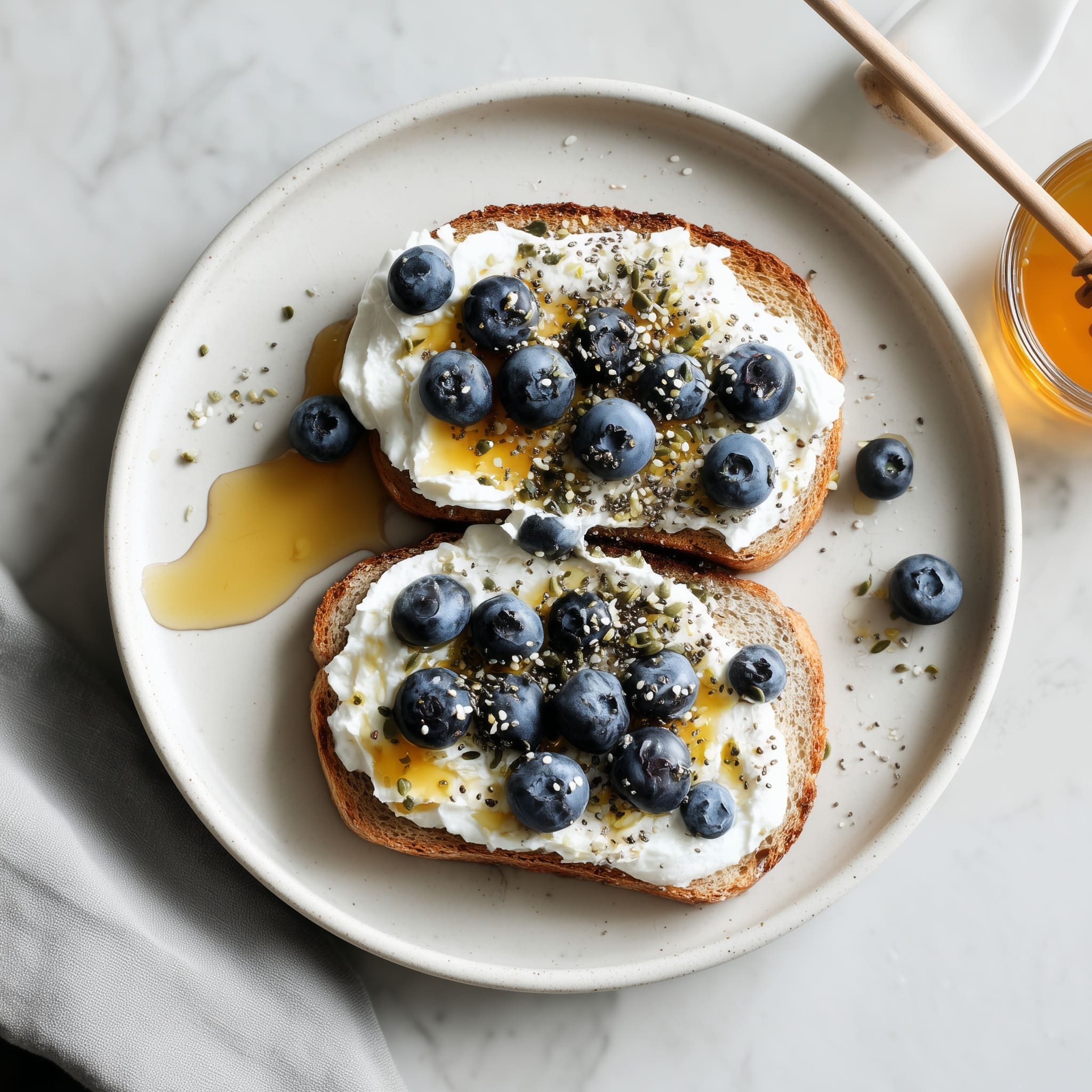 Yogurt Toast with Berries and Honey Recipe