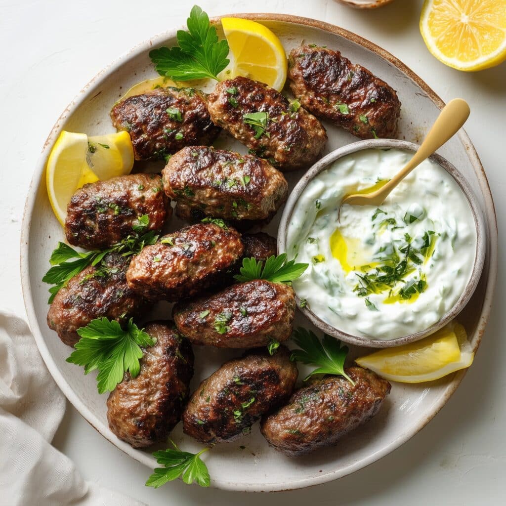 Air Fryer Lamb Kofta with Tahini Sauce Recipe