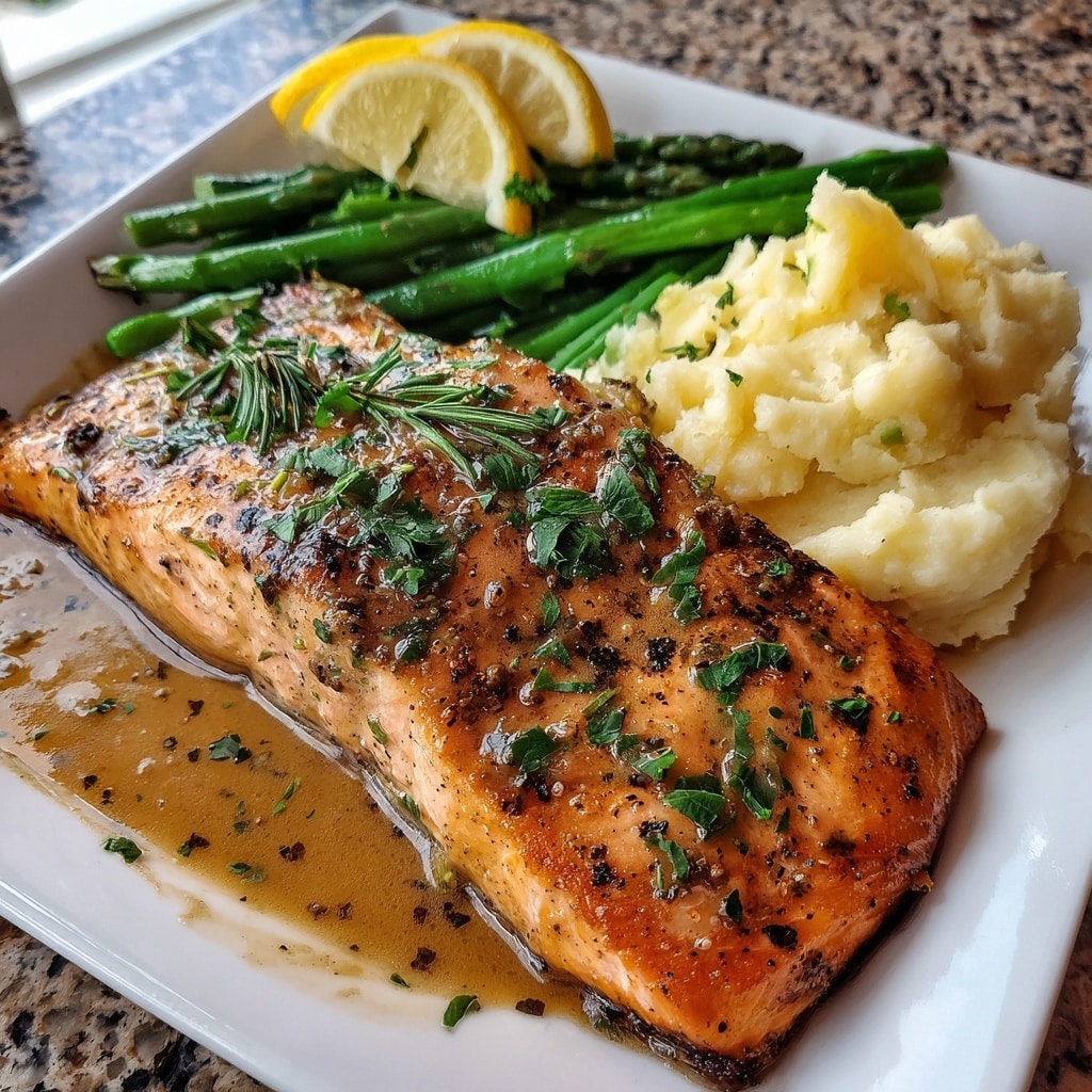 Lemon Dill Salmon with Creamy Greek Yogurt Sauce Recipe - Recipe Image
