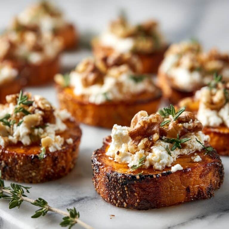 Roasted Sweet Potato Rounds with Honey & Feta Recipe