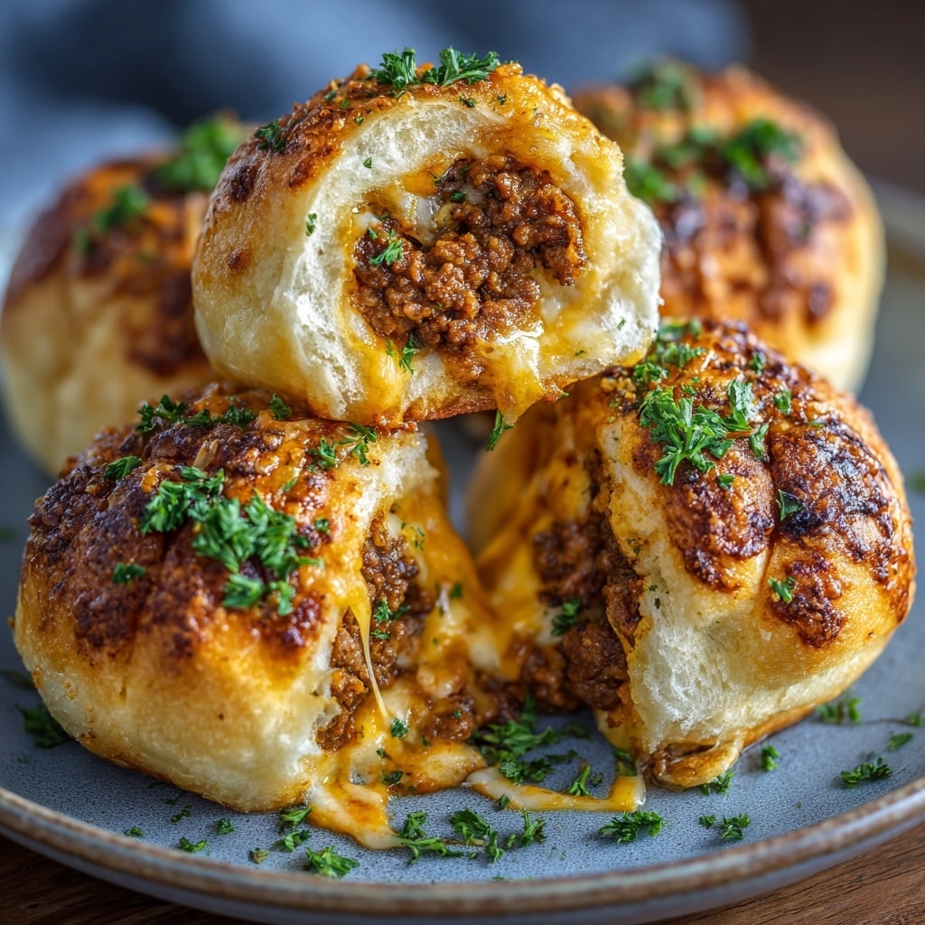 Garlic Parmesan Cheeseburger Bombs Recipe - Recipe Image
