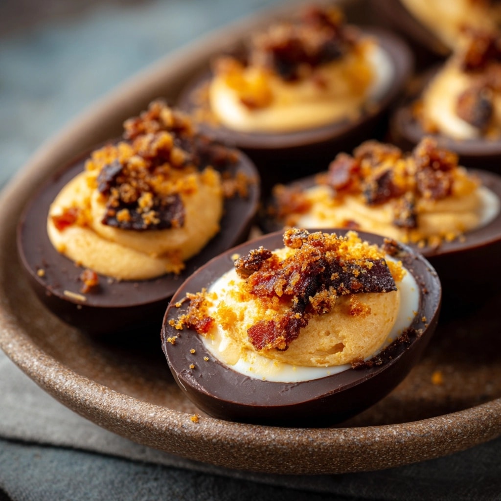 Peanut Butter Easter Eggs with Matcha and Spirulina Coating Recipe - Recipe Image