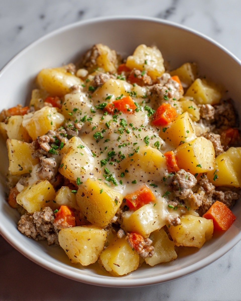 Creamy One-Pan Beef and Potato Skillet Recipe - Recipe Image