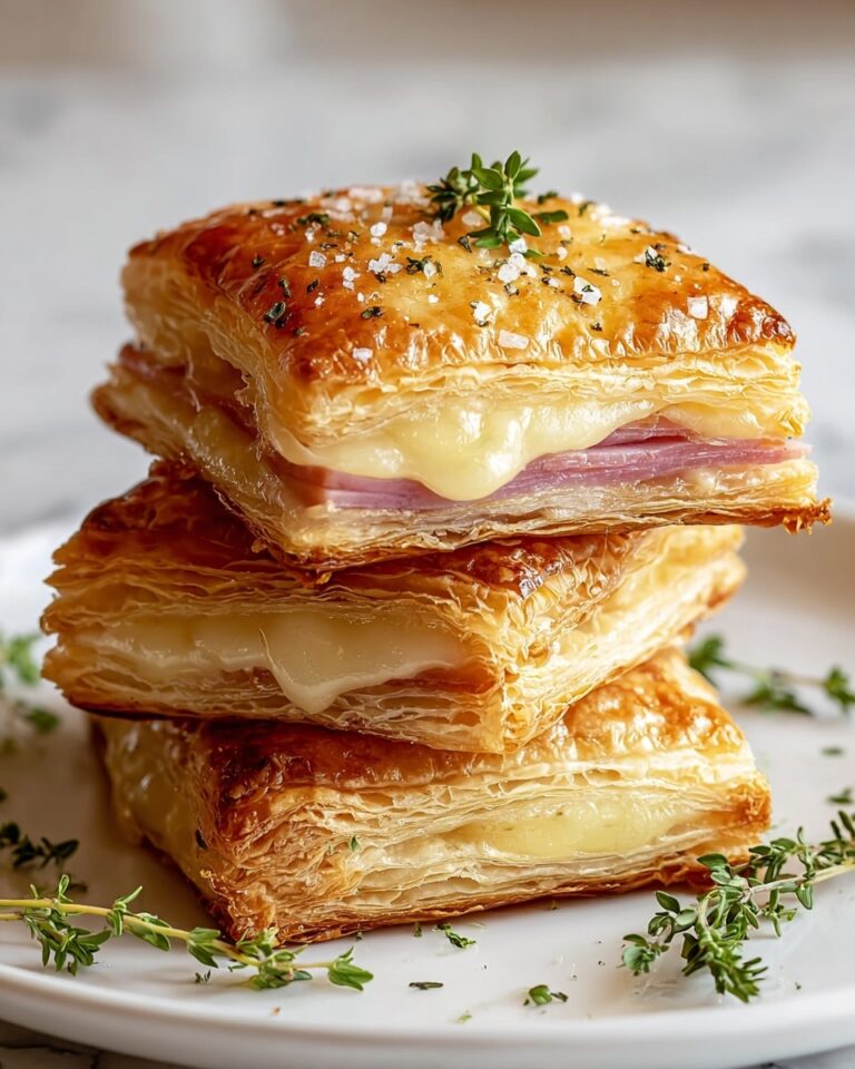 Crispy Ham & Cheese Puff Pastry Stacks Recipe